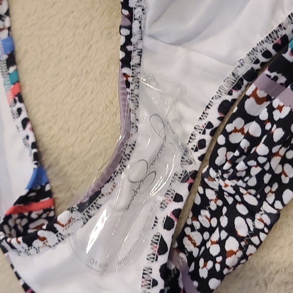 Jessica Simpson bikini NEW large top xl bottom color rose multi - Picture 6 of 7